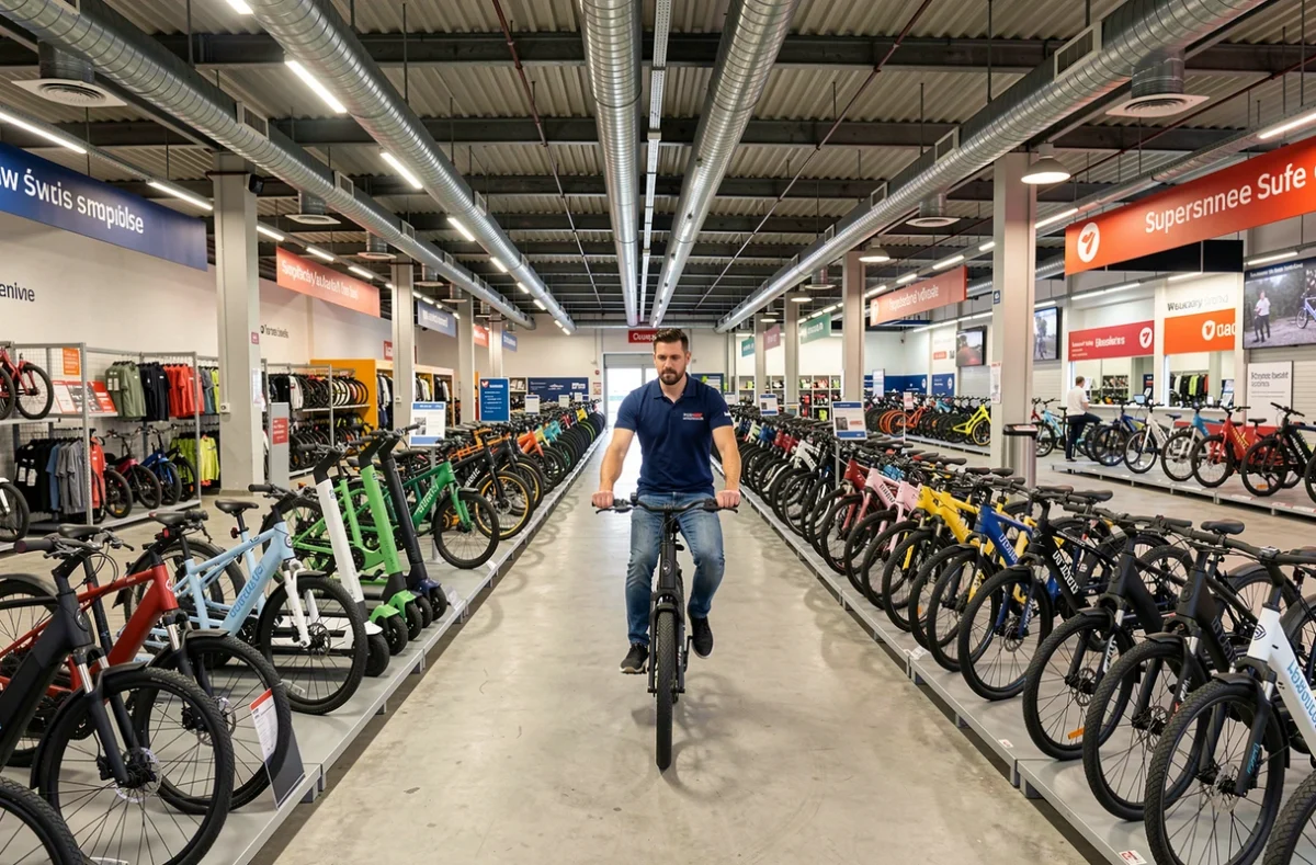 Grande surface Cité 2 Roues à Toulouse avec une large gamme de vélos et scooters électriques en exposition