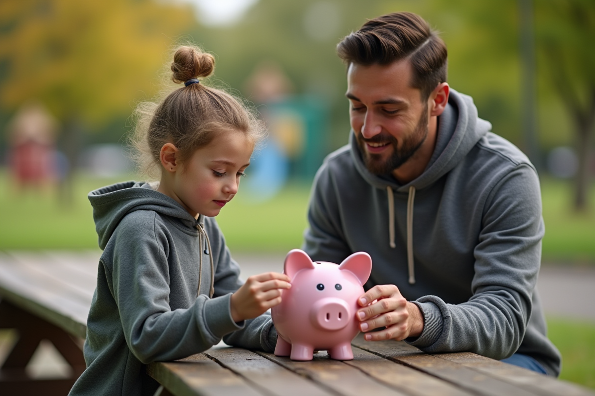 Fille déposant de l