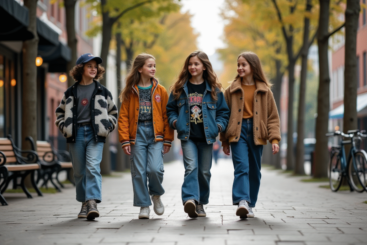 Groupe de jeunes en mode tendance 2025 dans la ville